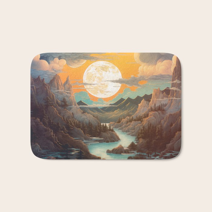 Summer Moonrise In The Sierra Mountains Bath Mat Gallery Image 1