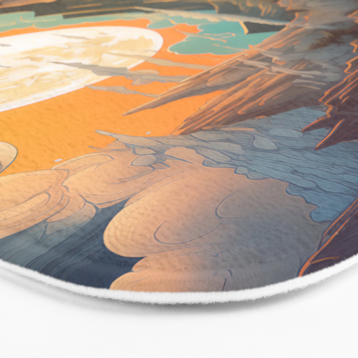 Summer Moonrise In The Sierra Mountains Bath Mat Gallery Image 3