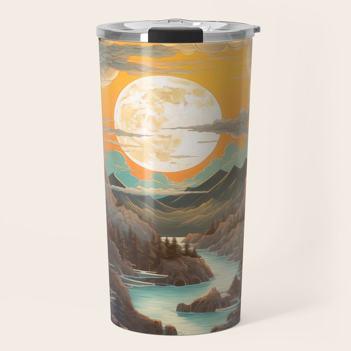 Summer Moonrise In The Sierra Mountains Travel Mug Gallery Image 1