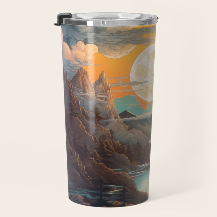 Summer Moonrise In The Sierra Mountains Travel Mug Gallery Image 3