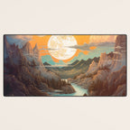Summer Moonrise In The Sierra Mountains Desk Mat Gallery Image 3