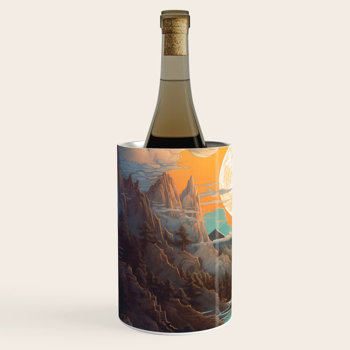 Summer Moonrise In The Sierra Mountains Wine Chiller Gallery Image 2