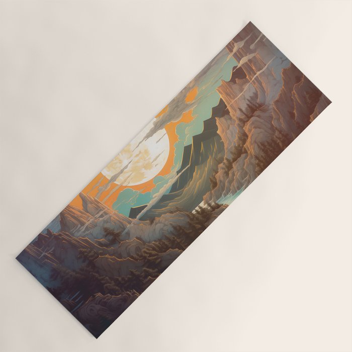 Summer Moonrise In The Sierra Mountains Yoga Mat Gallery Image 1