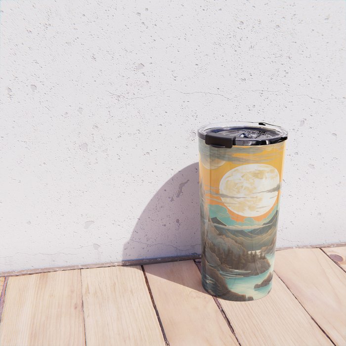 Summer Moonrise In The Sierra Mountains Travel Mug Gallery Image 4