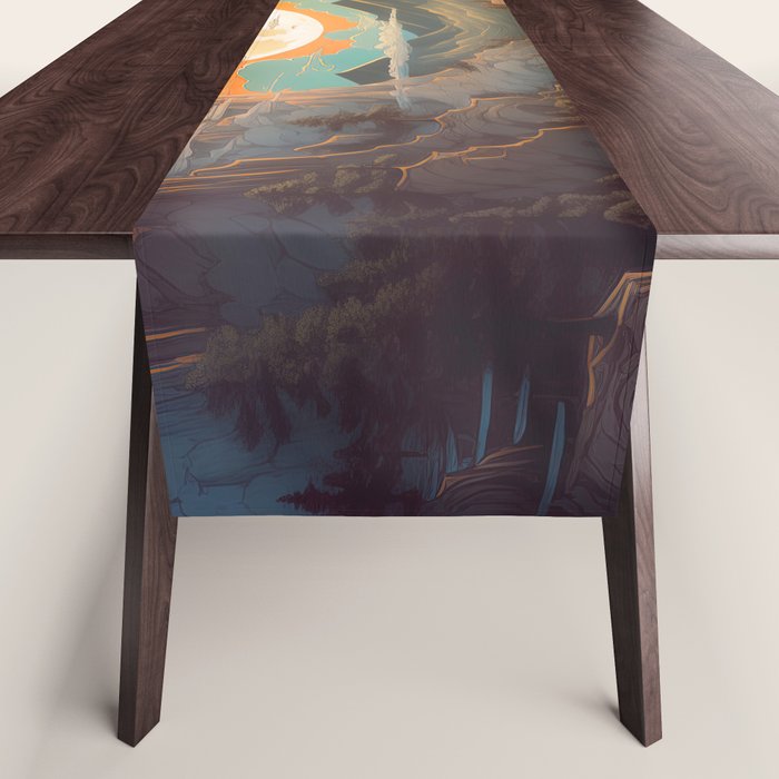 Summer Moonrise In The Sierra Mountains Table Runner Gallery Image 1