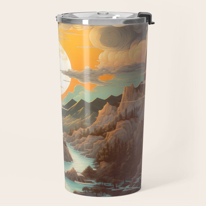 Summer Moonrise In The Sierra Mountains Travel Mug Gallery Image 2