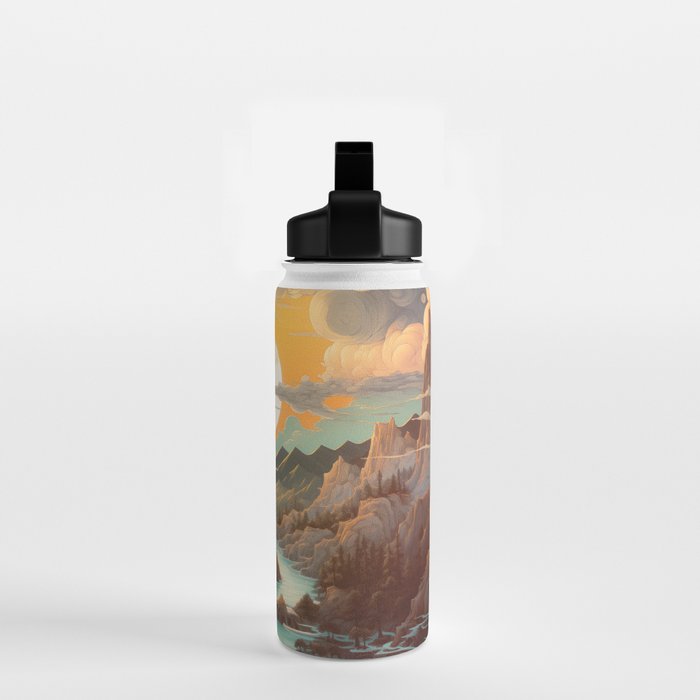 Summer Moonrise In The Sierra Mountains Water Bottle Gallery Image 2