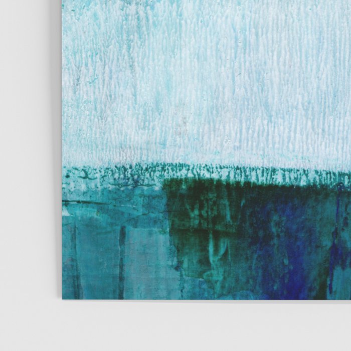 Aqua Blue Geometric Abstract Textured Painting Poster Gallery Image 3