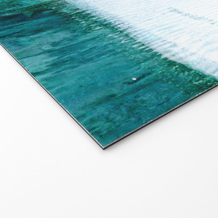 Aqua Blue Geometric Abstract Textured Painting Welcome Mat Gallery Image 2