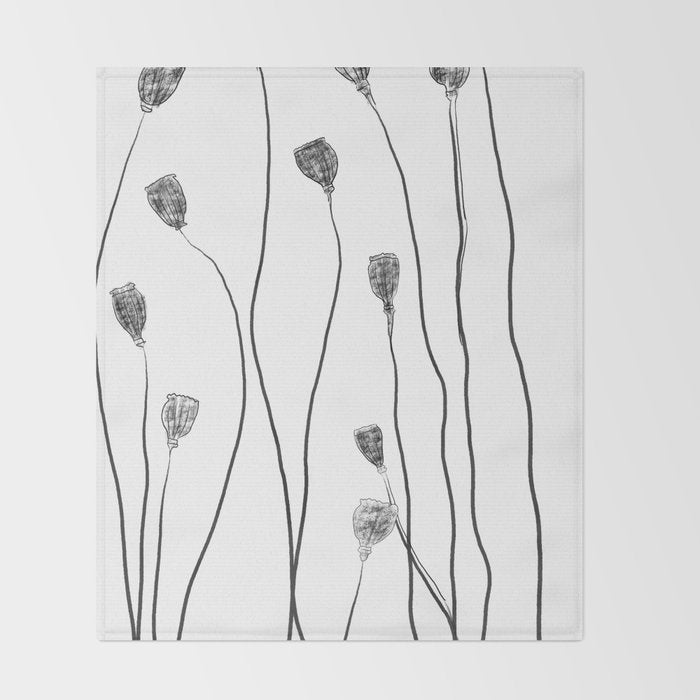 A group of poppy heads Throw Blanket Gallery Image 2