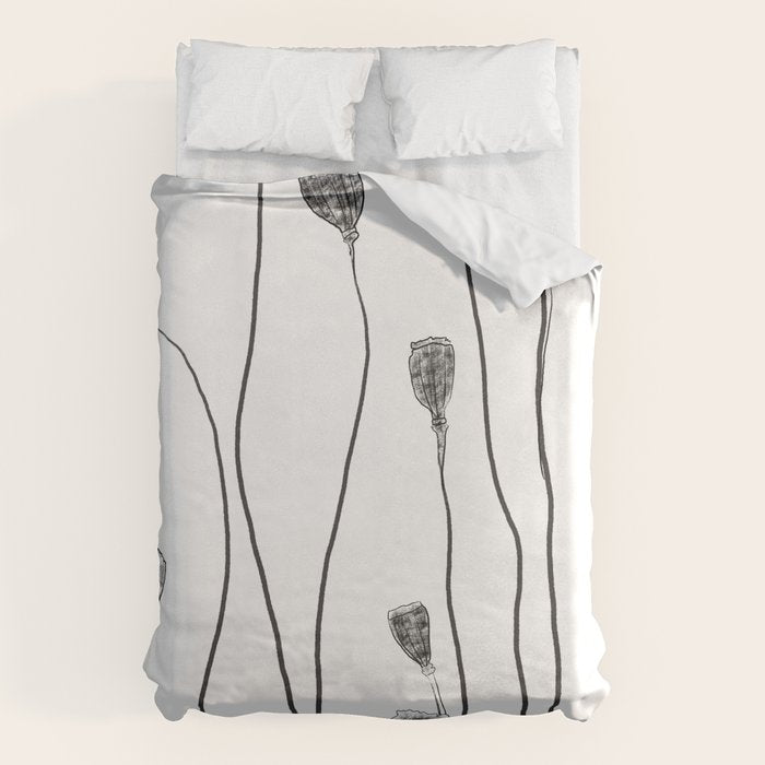 A group of poppy heads Duvet Cover Gallery Image 6