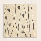 A group of poppy heads Wood Wall Art Gallery Image 1