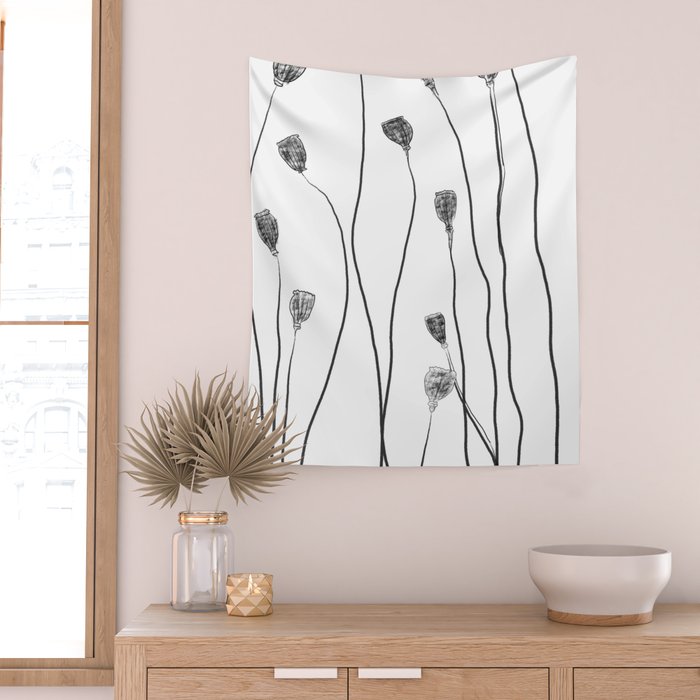A group of poppy heads Wall Tapestry Gallery Image 2