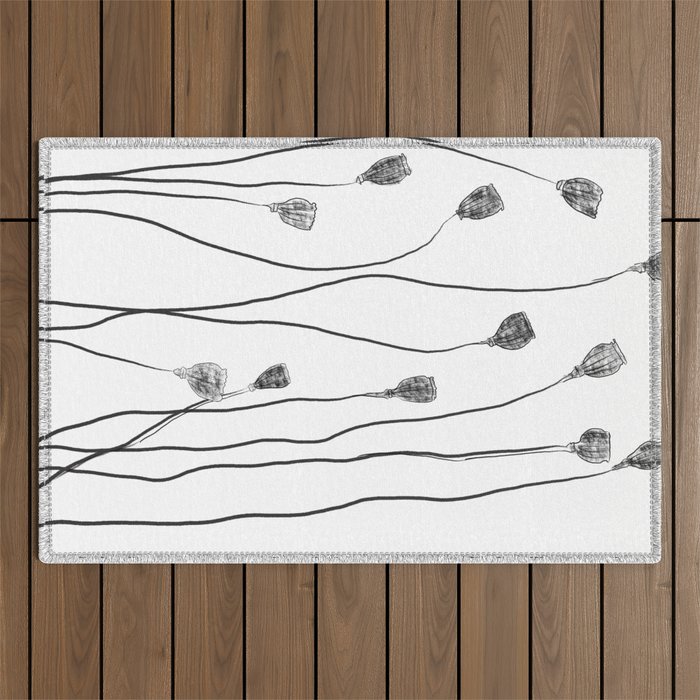 A group of poppy heads Outdoor Rug Gallery Image 1