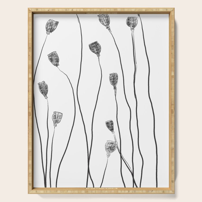 A group of poppy heads Serving Tray Gallery Image 1