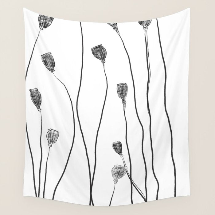A group of poppy heads Wall Tapestry Gallery Image 4