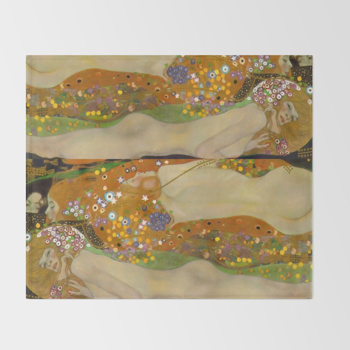 Gustav Klimt "Water Serpents" Throw Blanket Gallery Image 2