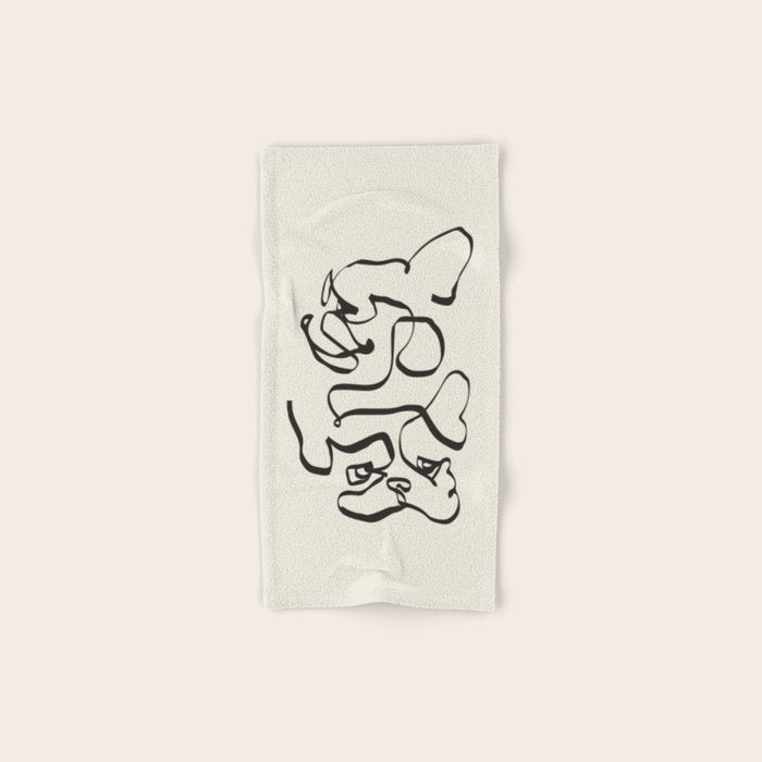 Abstract line frenchie Bath Towel Gallery Image 1
