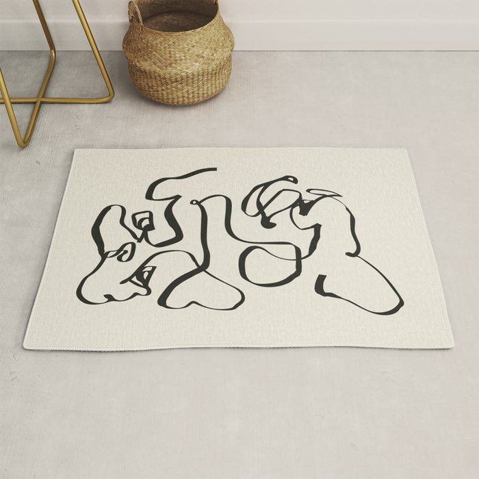 Abstract line frenchie Rug Gallery Image 1