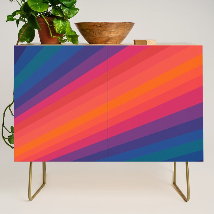 Sacred Geometric Stripes: Retro 80s Edition Credenza Gallery Image 1