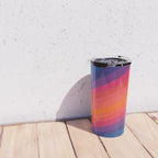 Sacred Geometric Stripes: Retro 80s Edition Travel Mug Gallery Image 4