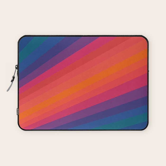 Sacred Geometric Stripes: Retro 80s Edition Laptop Sleeve Gallery Image 1