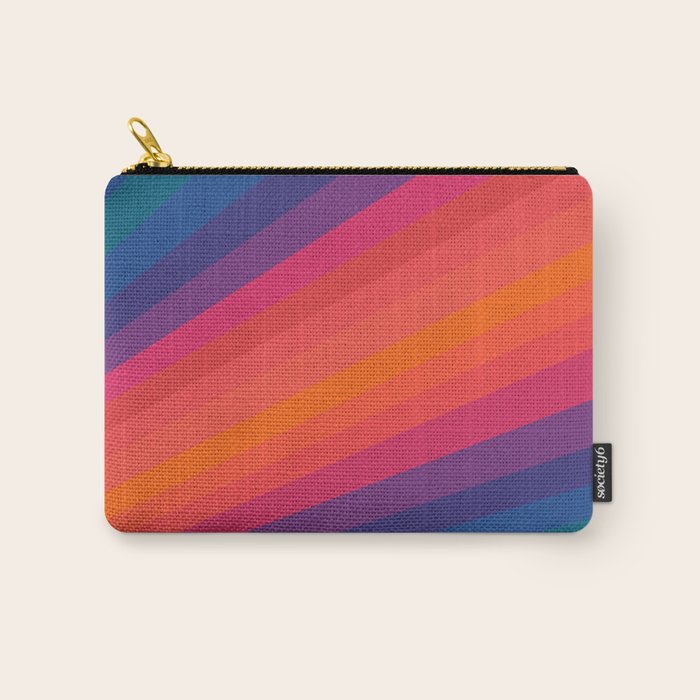 Sacred Geometric Stripes: Retro 80s Edition Carry All Pouch Gallery Image 1