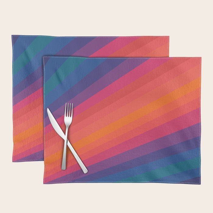 Sacred Geometric Stripes: Retro 80s Edition Placemat Gallery Image 1