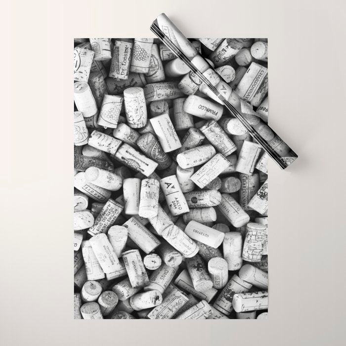 Something Nostalgic II Twist-off Wine Corks in Black And White #decor #society6 #buyart Wrapping Paper Gallery Image 1