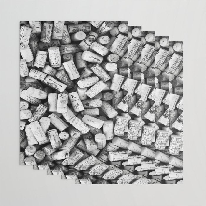 Something Nostalgic II Twist-off Wine Corks in Black And White #decor #society6 #buyart Wrapping Paper Gallery Image 3
