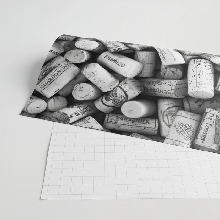 Something Nostalgic II Twist-off Wine Corks in Black And White #decor #society6 #buyart Wrapping Paper Gallery Image 2
