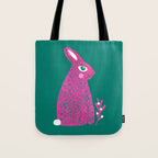 Pink Rabbit Tote Bag Gallery Image 1
