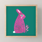 Pink Rabbit Mini Art Print Gallery Image 1