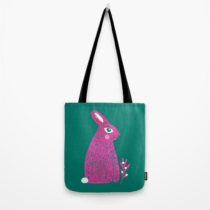 Pink Rabbit Tote Bag Gallery Image 2