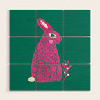 Pink Rabbit Wood Wall Art Gallery Image 1