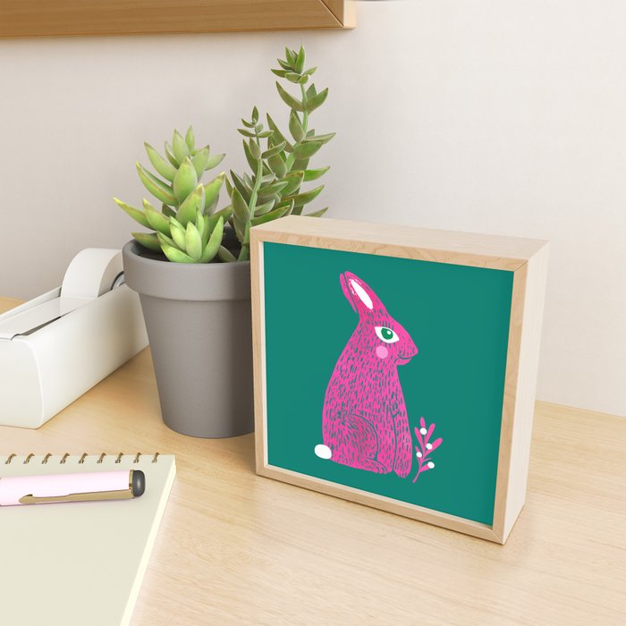 Pink Rabbit Mini Art Print Gallery Image 2