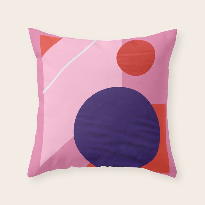 Abstract geometry with circles Throw Pillow Gallery Image 6