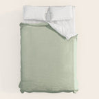 Light Pastel Kitchen Sage Solid Duvet Cover Gallery Image 6