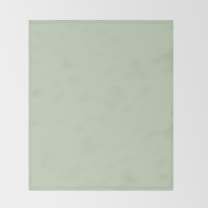 Light Pastel Kitchen Sage Solid Throw Blanket Gallery Image 2