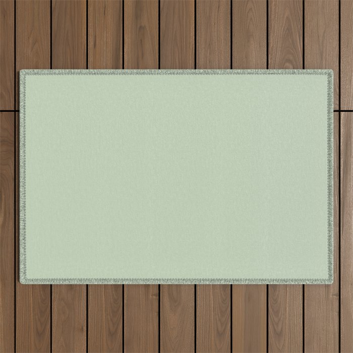 Light Pastel Kitchen Sage Solid Outdoor Rug Gallery Image 1