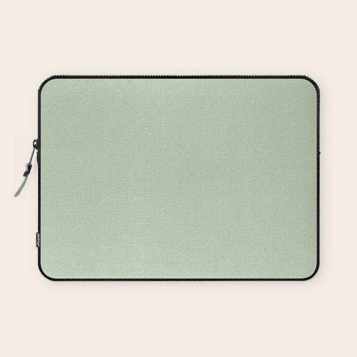 Light Pastel Kitchen Sage Solid Laptop Sleeve Gallery Image 1