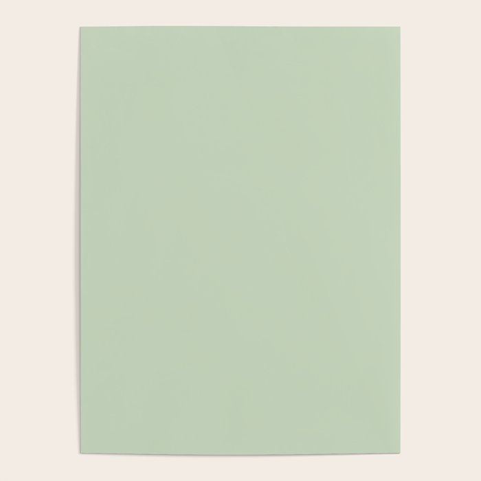 Light Pastel Kitchen Sage Solid Poster Gallery Image 4