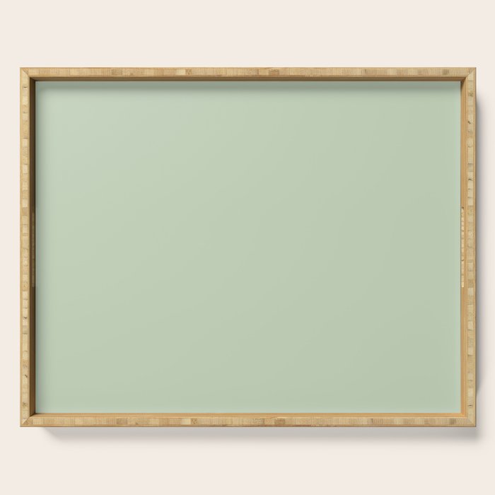 Light Pastel Kitchen Sage Solid Serving Tray Gallery Image 1