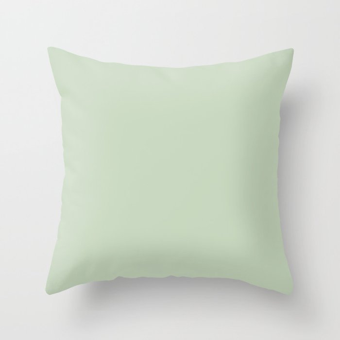 Light Pastel Kitchen Sage Solid Throw Pillow Gallery Image 1