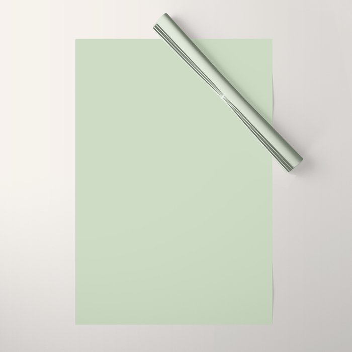 Light Pastel Kitchen Sage Solid Wrapping Paper Gallery Image 1