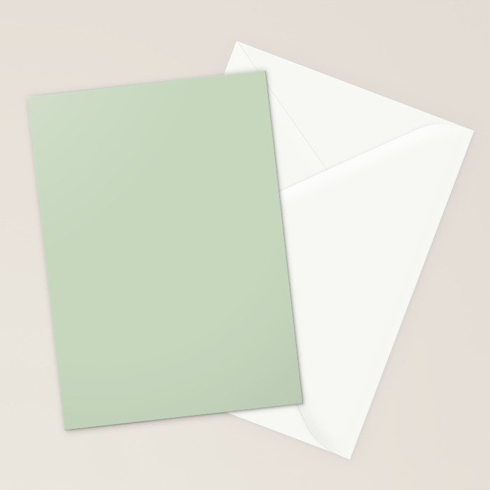 Light Pastel Kitchen Sage Solid Stationery Card Gallery Image 2