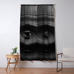 Zen water droplet in pool of water black and white inspirational photograph art print Window Curtain Gallery Image 5