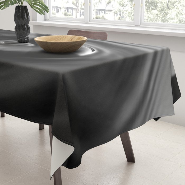 Zen water droplet in pool of water black and white inspirational photograph art print Tablecloth Gallery Image 3