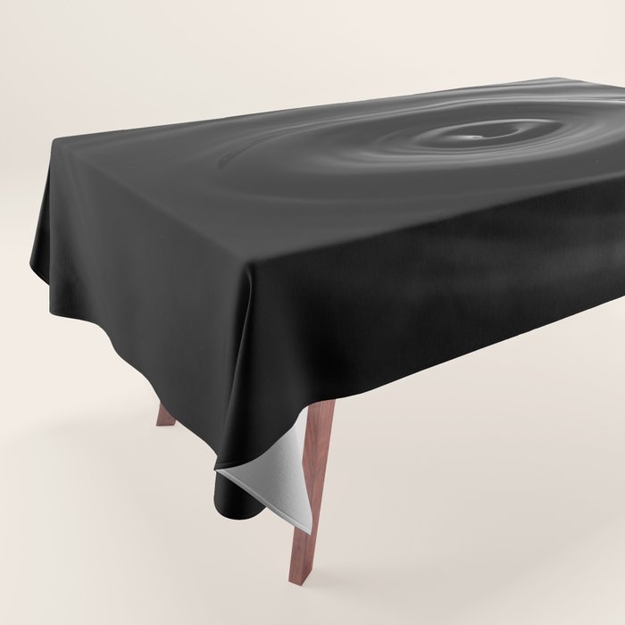Zen water droplet in pool of water black and white inspirational photograph art print Tablecloth Gallery Image 1