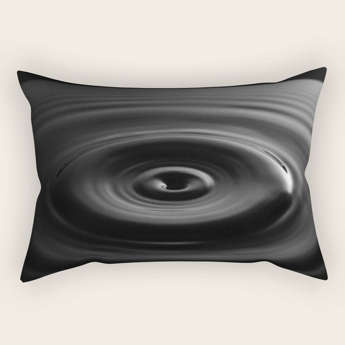 Zen water droplet in pool of water black and white inspirational photograph art print Rectangular Pillow Gallery Image 2